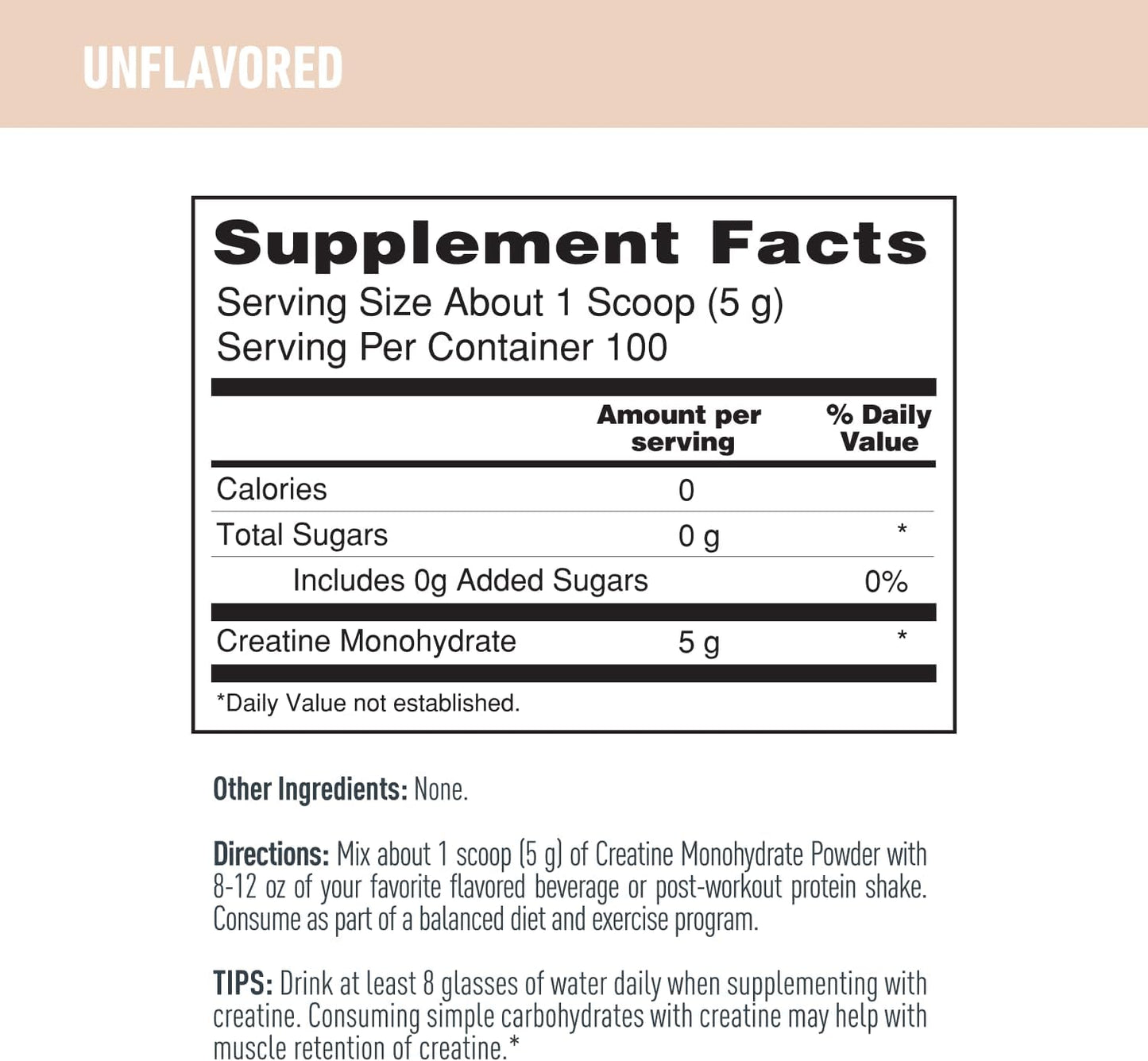 ISOPURE UNFLAVORED CREATINE MONOHYDRATE POWDER 500g