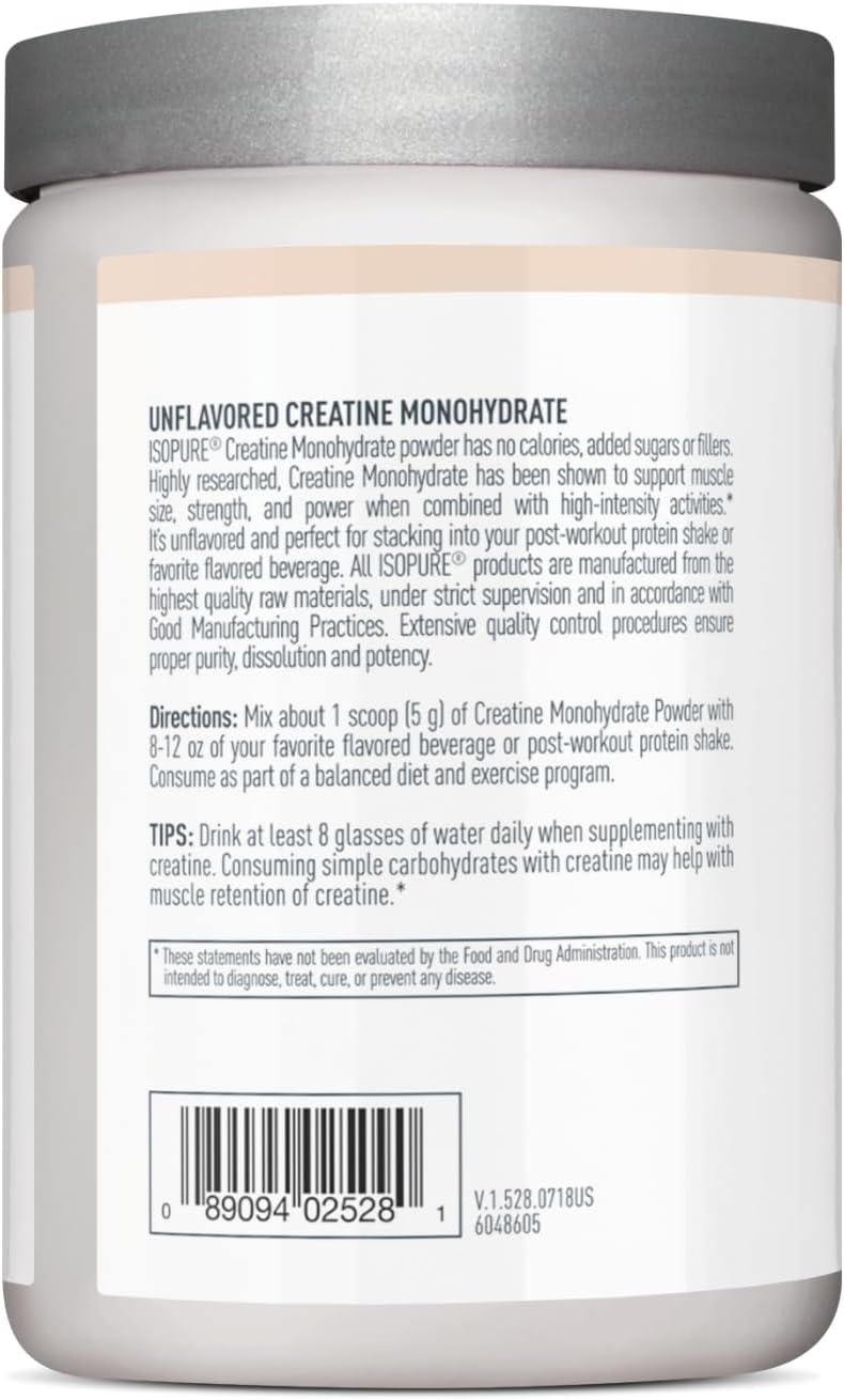 ISOPURE UNFLAVORED CREATINE MONOHYDRATE POWDER 500g